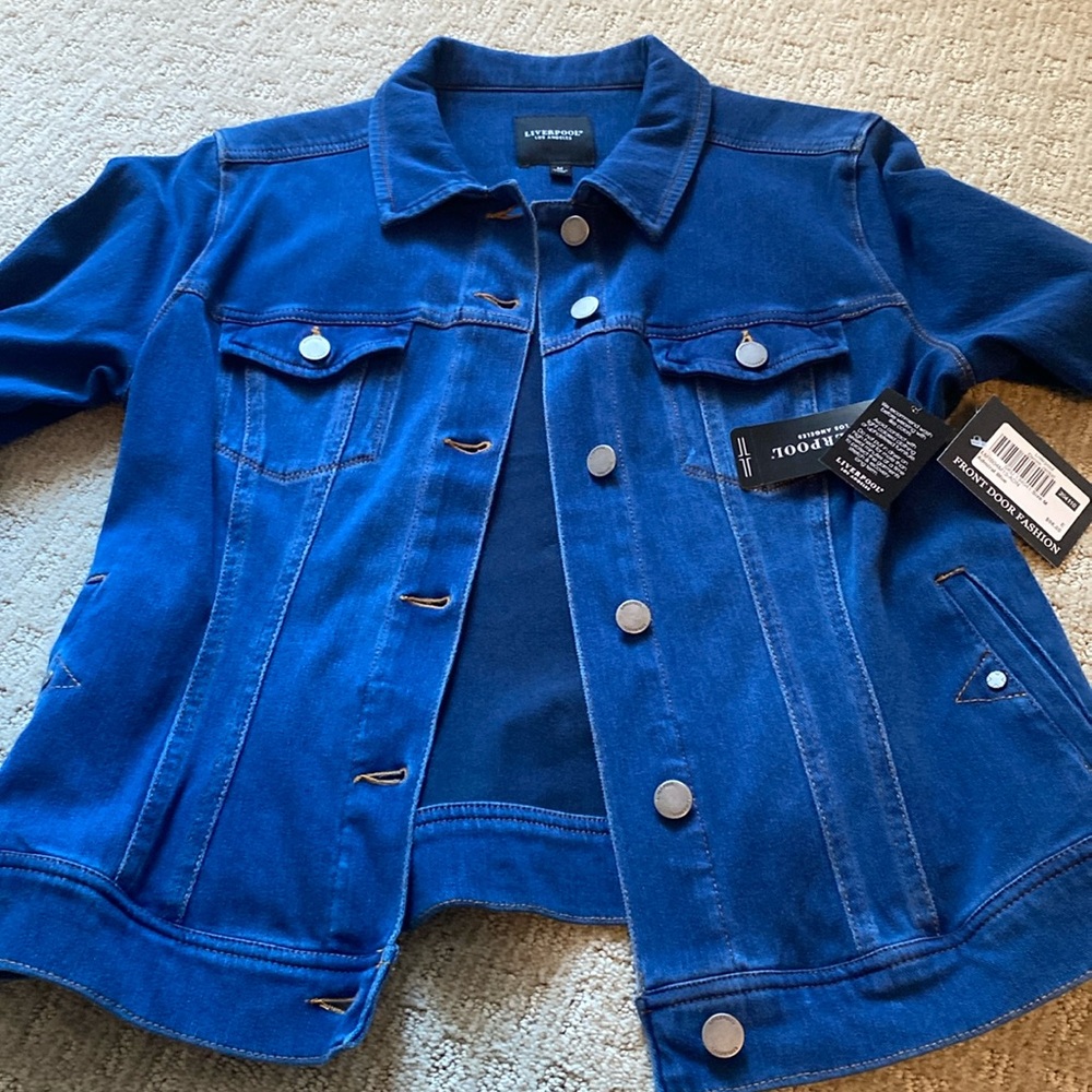Liverpool denim jacket NWT size M.